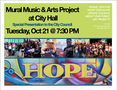 Mural Music & Arts Project Updates East Palo Alto City Council on “hot spot” Mural