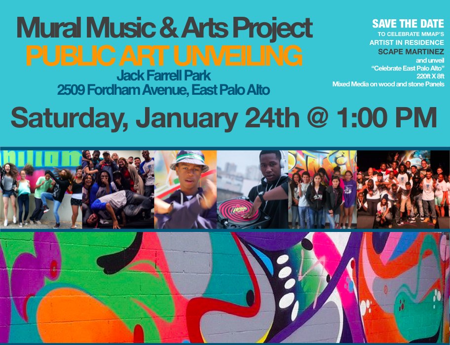Scape Martinez and Mural Music & Arts Project Unveil East Palo Alto Mural